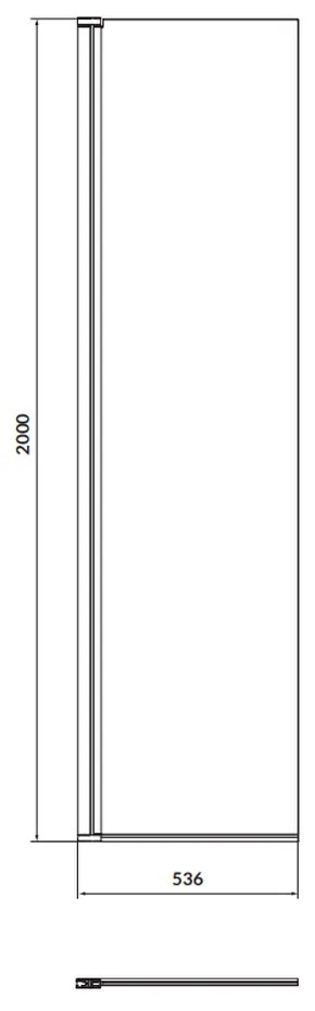 Paravan dus mobil 50x200 cm sticla securizata, profil crom pentru cabina dus walk-in Cersanit Mille 500x2000 mm, Crom lucios