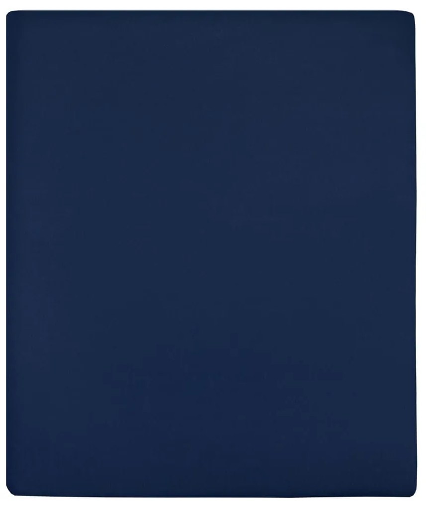 vidaXL Cearșaf de pat cu elastic, bleumarin, 90x200 cm, bumbac