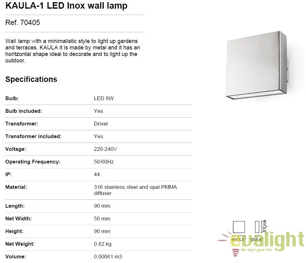 Aplica perete LED de exterior design modern minimalist KAULA-1 70405