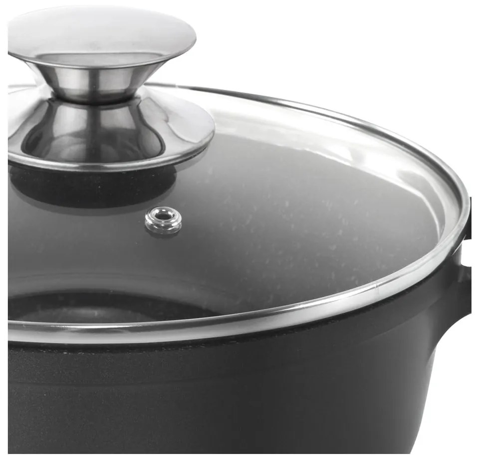 Oală din aluminiu neaderent cu capac din sticlă Orion Grande, ⌀ 24 cm