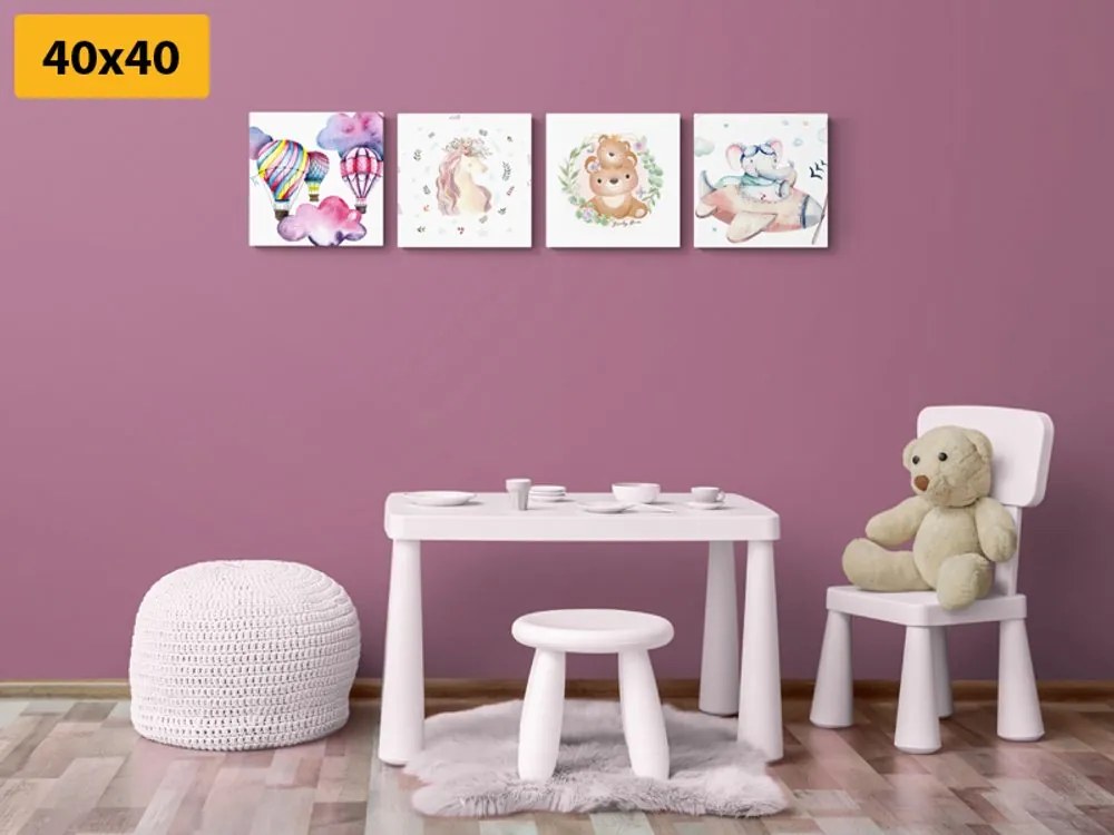 Set tablouri pentru copii în culori delicate