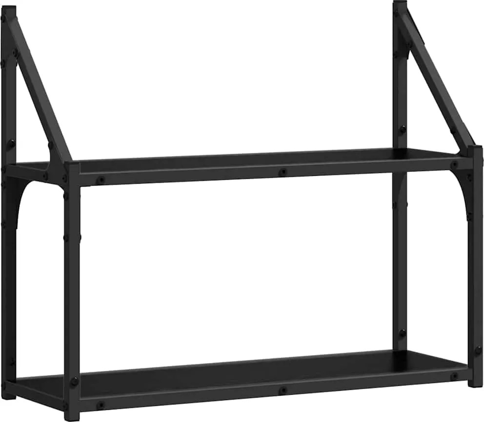 vidaXL Raft de perete Stejar negru 60 x 21 x 51 cm Lemn compozit