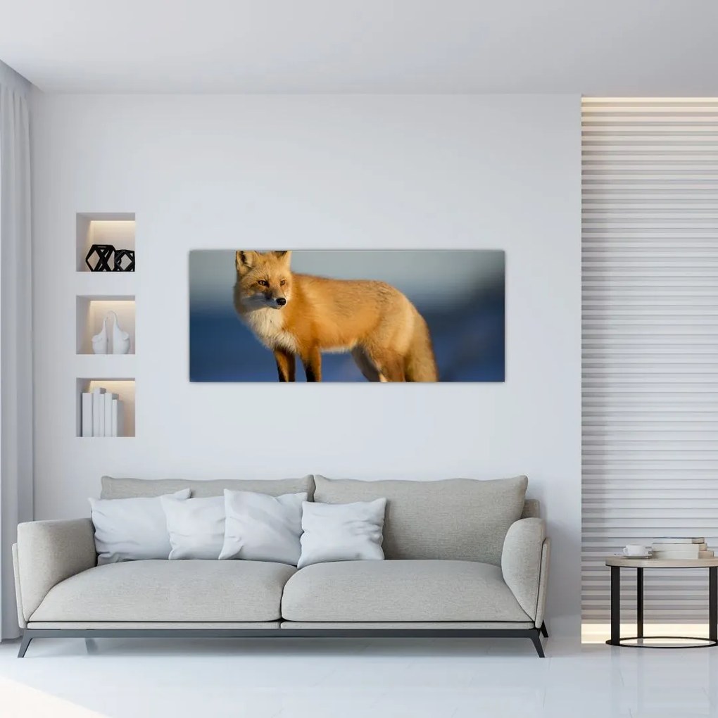 Tablou -Vulpea pe zăpadă (120x50 cm)