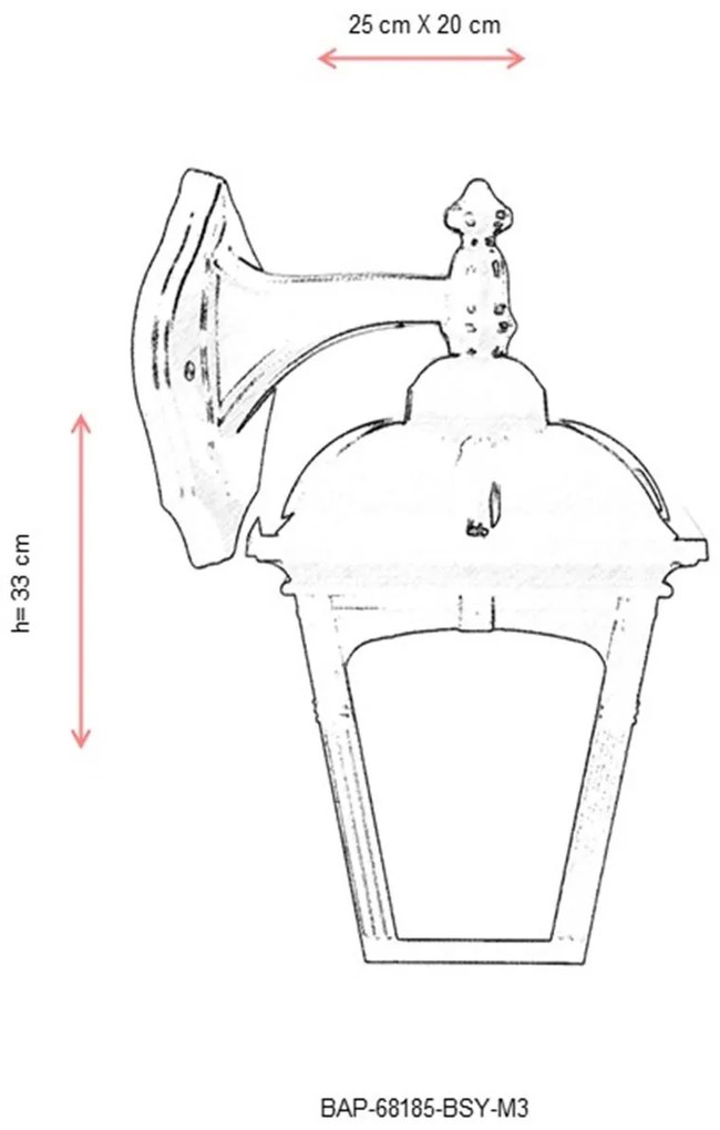 Aplica de perete exterior M3 Alb 25x20 cm