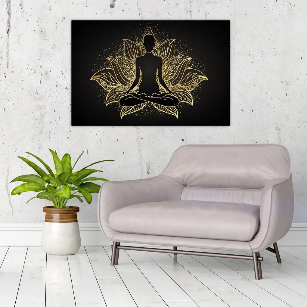 Tablou - Silueta într-o floare de lotus (90x60 cm)