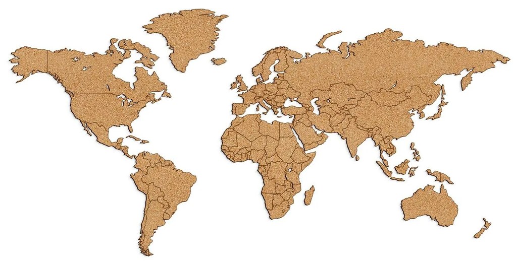 DUBLEZ | Sticker harta lumii din plută pentru perete