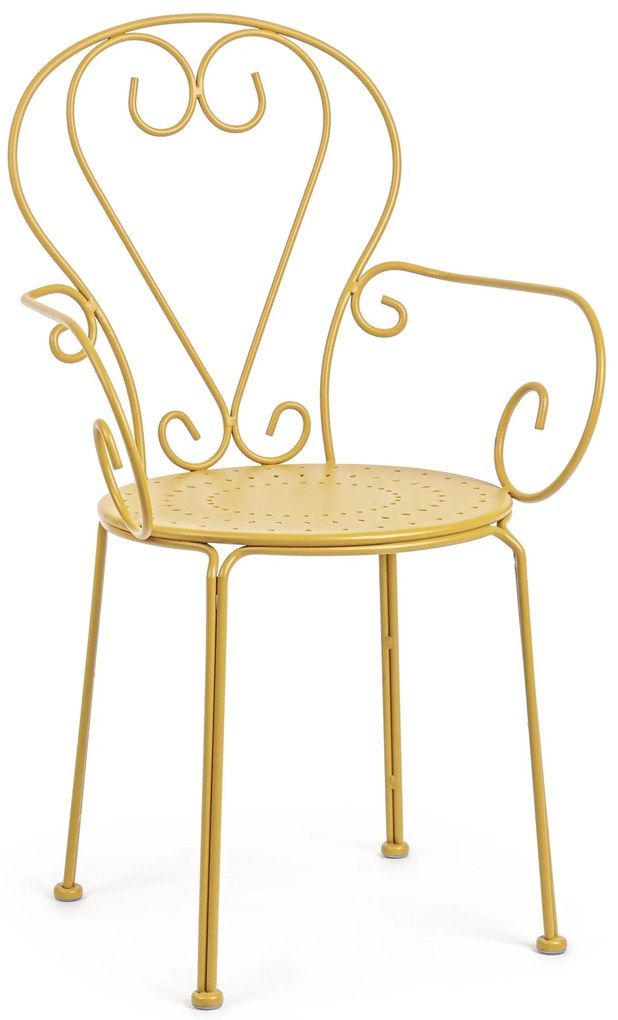 Scaun fier forjat Etienne, ocru