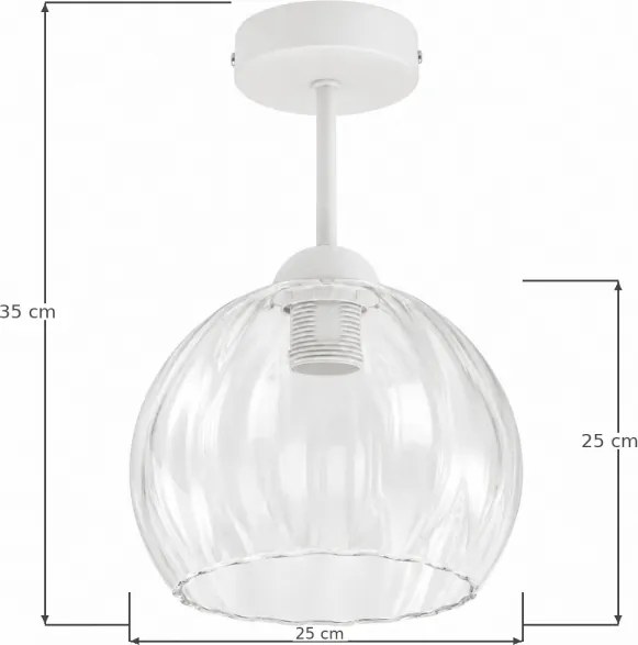 BRILAGI - LED Lustră aplicată de tavan RETRO GLASS 1xE27/60W/230V Ø 25 cm alb/transparent