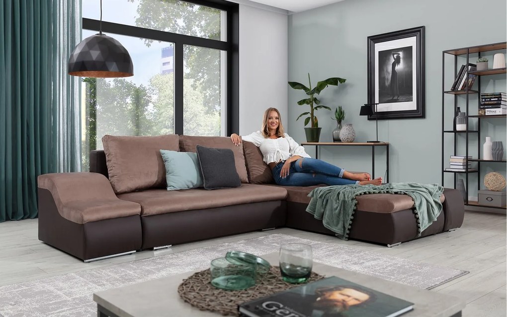 Colțar lemn masiv Extensibil Opal Depozitare 296x200cm Personalizabil