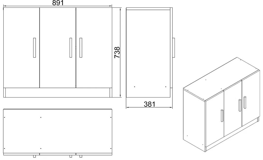 Dulap Vincent 5 (stejar + negru). 1072631