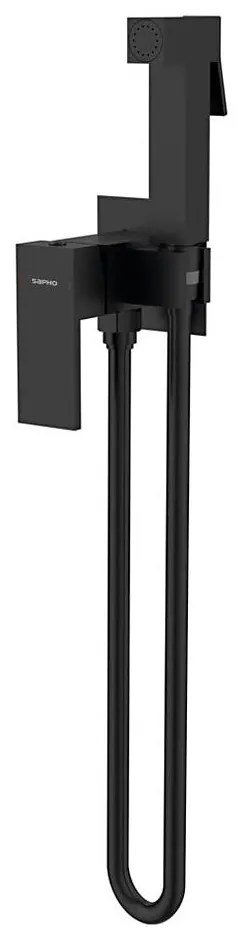 Baterie de bideu pentru instalare ascunsă Sapho CUBEMIX negru mat