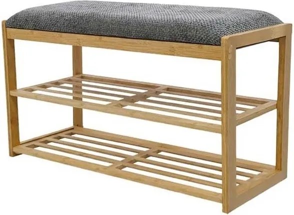 Bancheta cu raft pentru pantofi ZEN-BO 80cm bambus