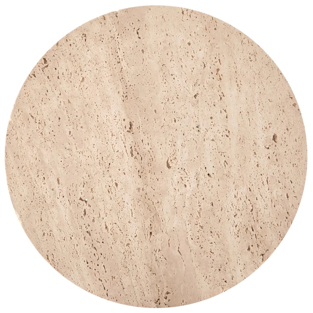 Masa de cafea Traverso travertin/alb ø40/h45 cm