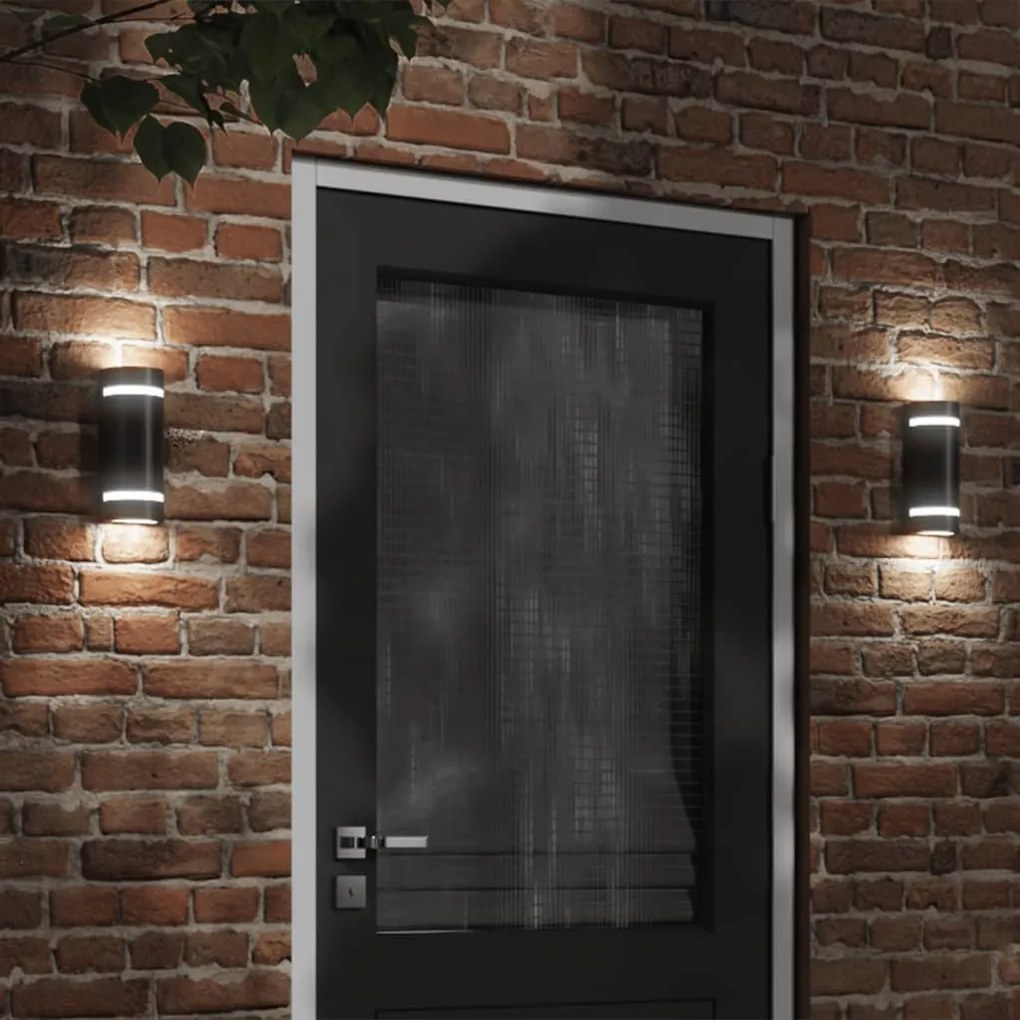 vidaXL Lampă exterioară de perete, negru, aluminiu turnat sub presiune