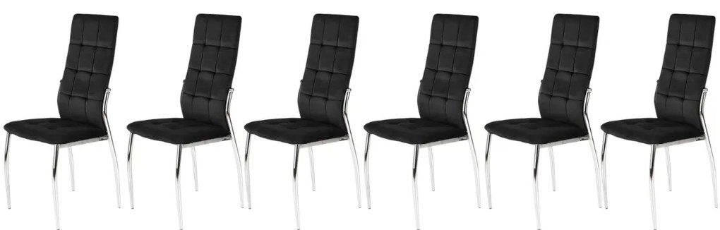 Set 6 scaune K416 velvet negru