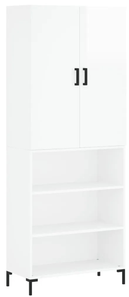 3196069 vidaXL Dulap înalt, alb extralucios, 69,5x34x180 cm, lemn compozit