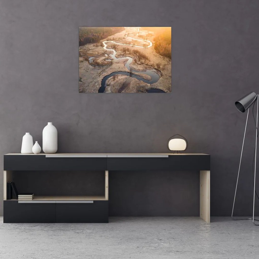Tablou pe sticlă - Răsărit la Meander (70x50 cm)