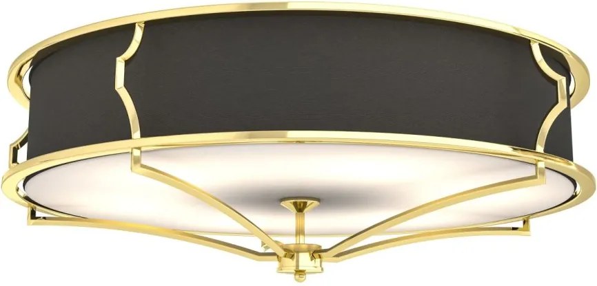 Lustra aplicata din metal auriu si tesatura neagra Stesso PL L