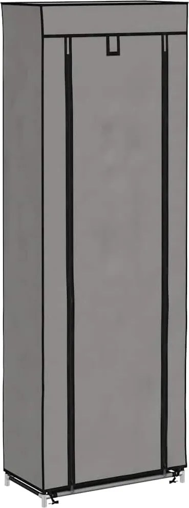 vidaXL Pantofar cu husă, gri, 57 x 29 x 162 cm, material textil