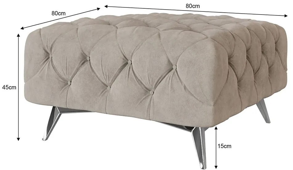 Taburet grej cu tapițerie din catifea Chelsea – Ropez