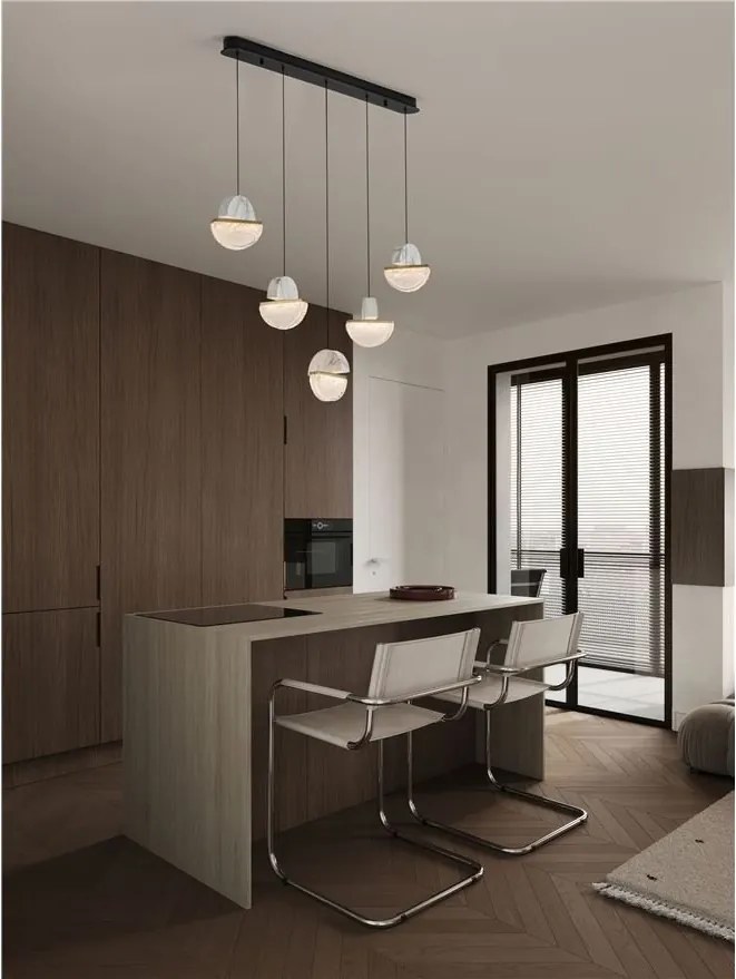 Lustra decorativa liniara cu 5 pendule LED 2700K DORIN