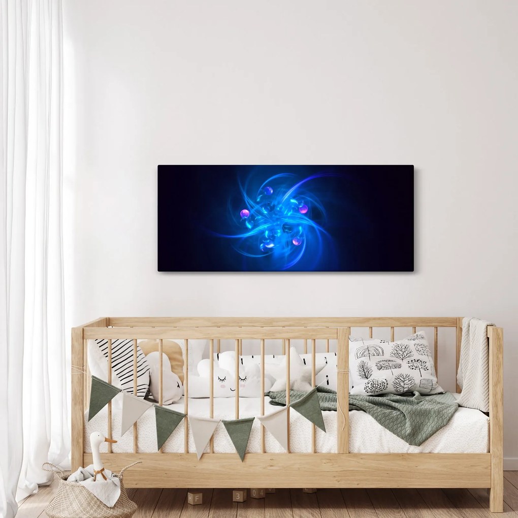 Tabloul modern cu abstracțiune albastră (120x50 cm)
