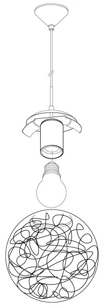 Eglo 93073 - Lustră LUBERIO, 1xE27/60W/230V, Ø 25 cm
