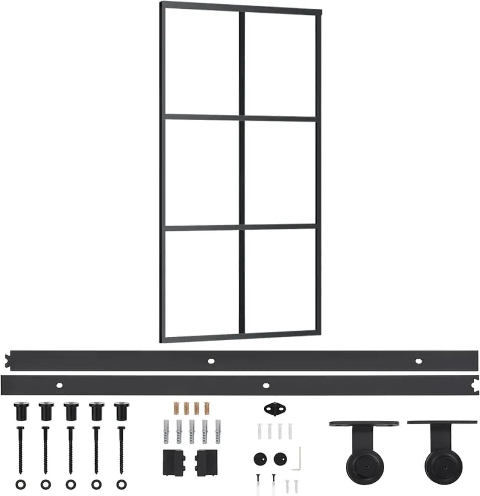 vidaXL Ușă glisantă cu set feronerie, 102x205 cm, sticlă ESG/aluminiu