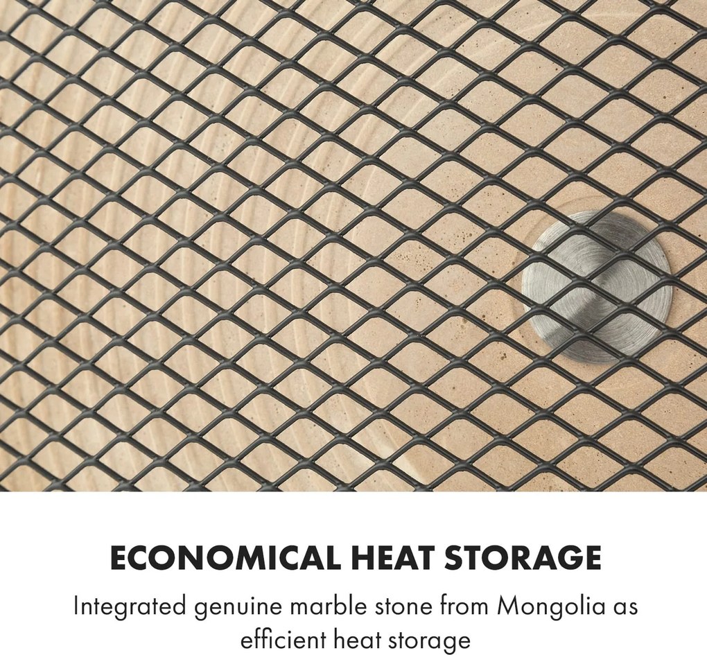 Klarstein HeatPal Marble Blackline, încălzitor cu infraroșu, 1300W, marmură, aluminiu