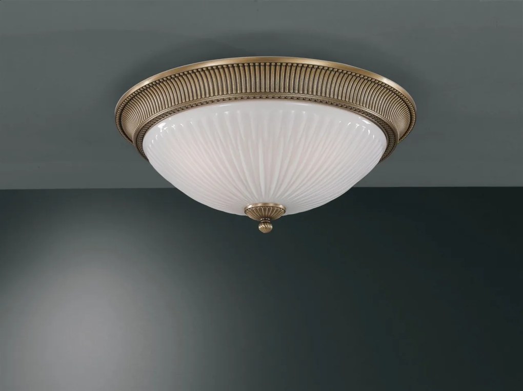 Plafoniera clasica design italian din alama, sticla 9250 RA-PL. 9270/4