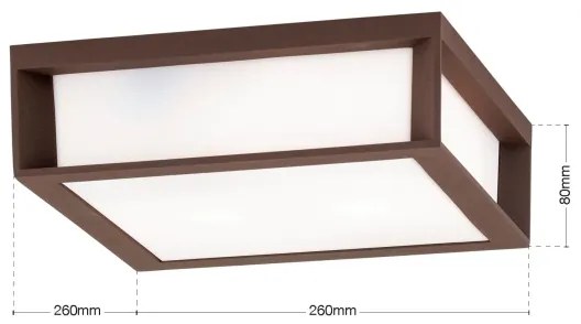 Orion - Corp de iluminat exterior HENRY 2xE27/15W/230V 26x26 cm IP44 maro