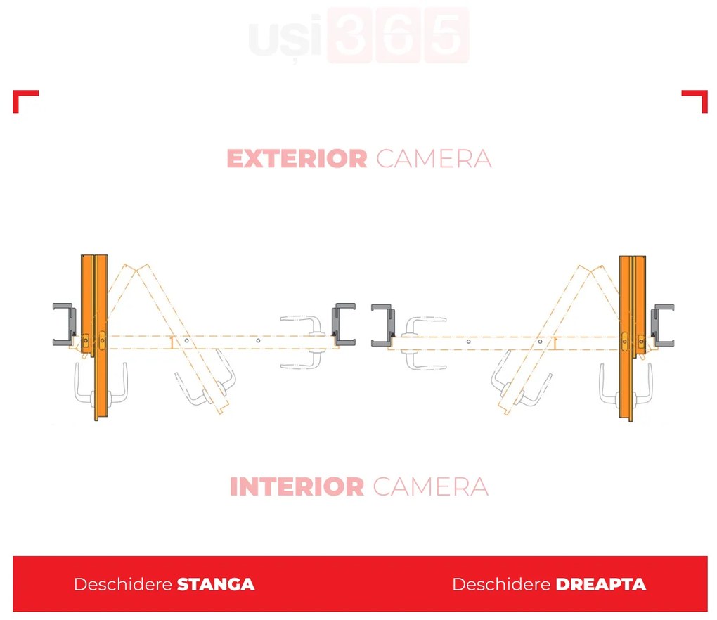Usa de interior plianta   pliabila ALFA ST, Alb, Folie Decor, 880 x 2070