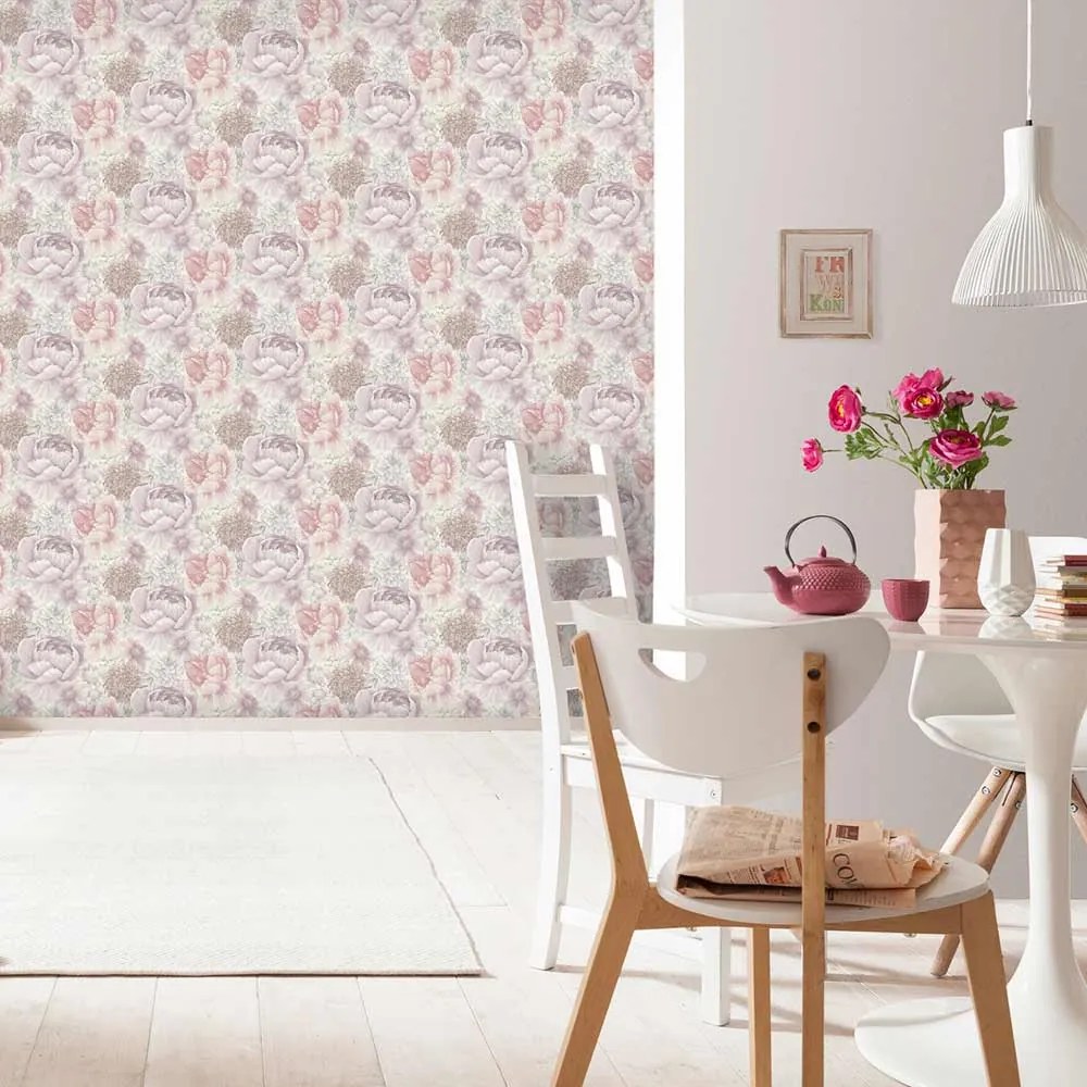 TAPET VINIL 3-1201, 10.05X1.06 M, LAVABIL, REZISTENT LA RAZELE UV, TRATAT ANTIBACTERIAN, ROZ/LILA