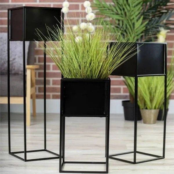 Suport pentru flori 70x24 cm, negru