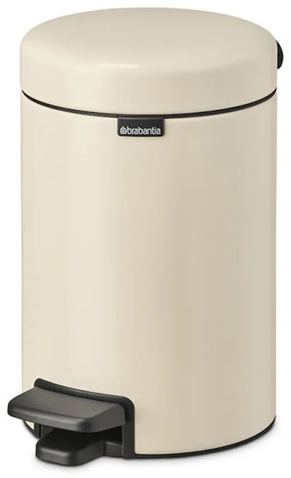 Cos de gunoi cu pedala Brabantia NewIcon 1005523, 3 L, Inchidere lina, Baza antiderapanta, Bej