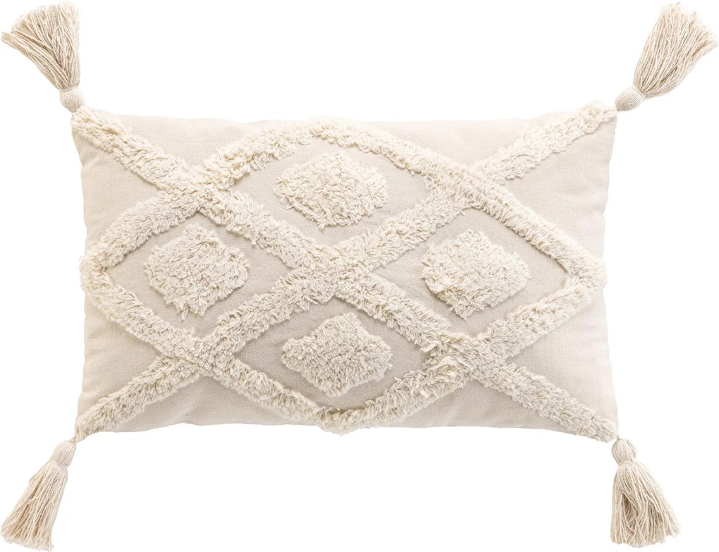 Perna cu franjuri si model smoc, 30 x 50 cm, INCA