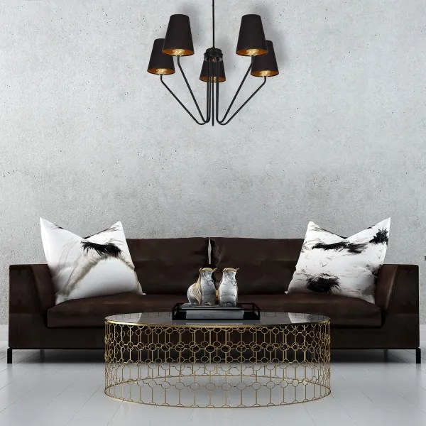 Lustră pe tijă VICTORIA 5xE27/60W/230V negru