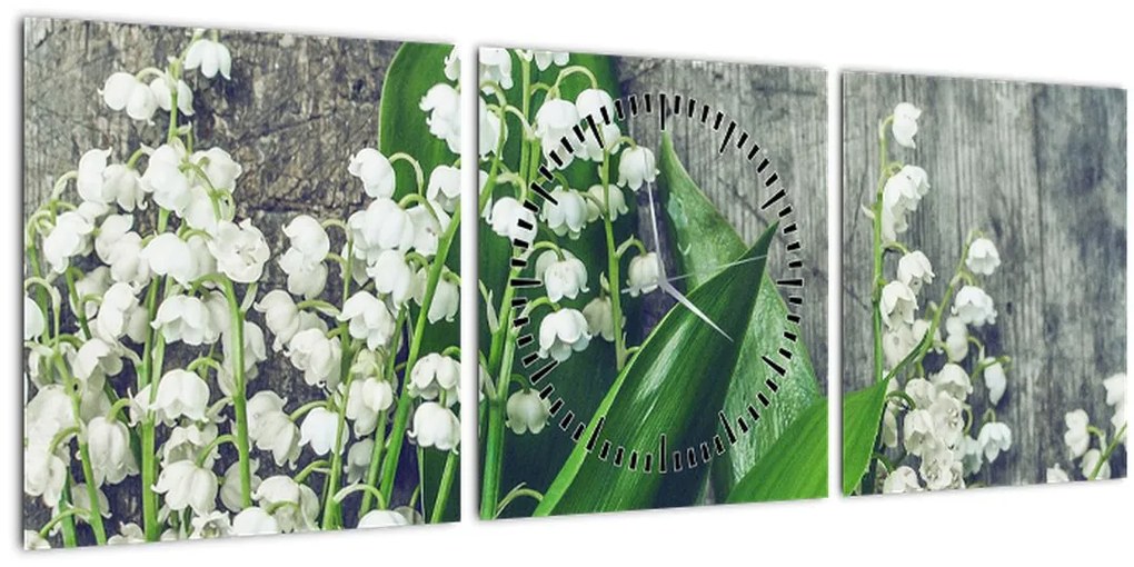 Tablou cu lăcrimioare (cu ceas) (90x30 cm)