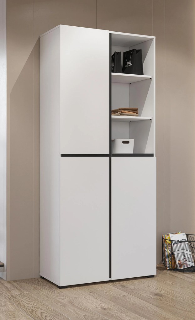 Dulap cu rafturi Crossroad H W88 (alb + negru). 1118186