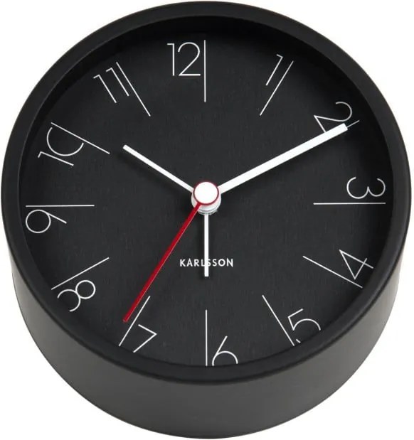 Ceas alarmă Karlsson Numbers, Ø 11 cm, negru