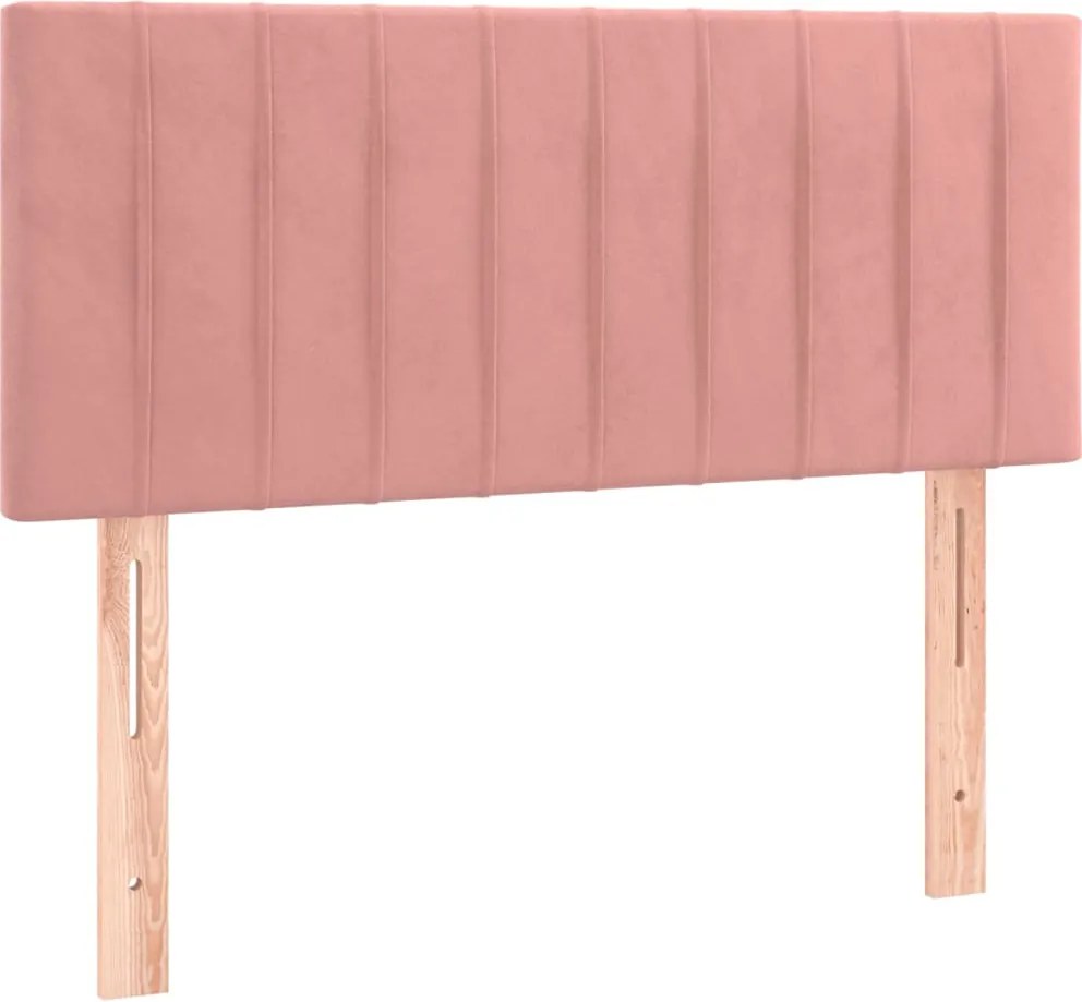 vidaXL Tăblie de pat, roz, 90x5x78/88 cm, catifea