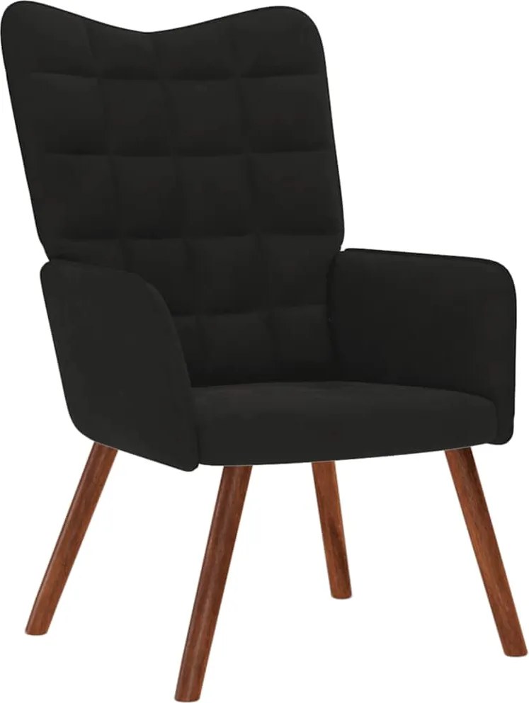 vidaXL Scaun de relaxare, negru, catifea
