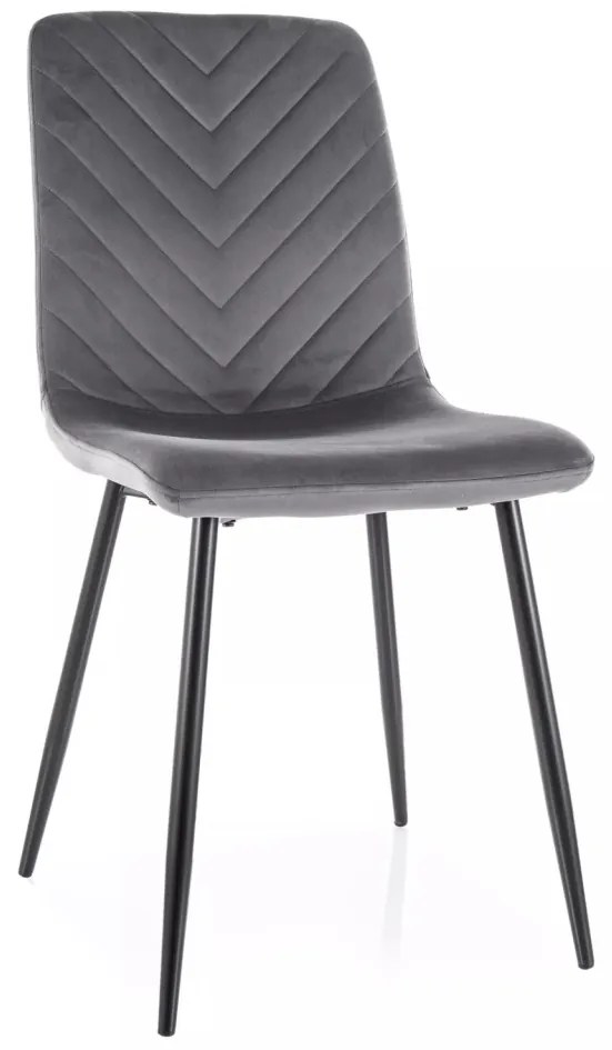 Scaun Daren velvet gri/negru Blu14