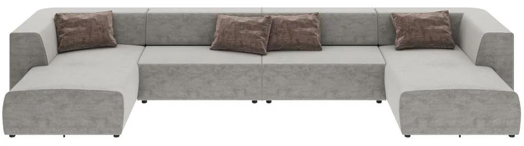 Canapea de colt modulara în forma de U Infinity Malibu 434x182 cm gri