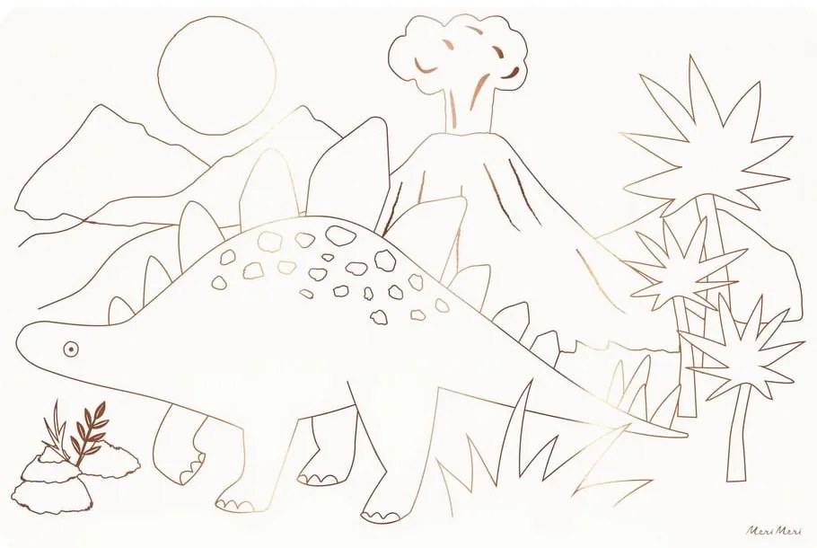 Suporturi pentru farfurii 8 buc. din hârtie 28x42.5 cm Dinosaurs – Meri Meri