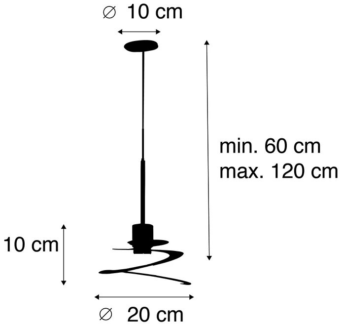 Lampă pendantă de design cu abajur spiralat 20 cm - Scroll