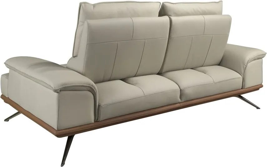 Canapea 2 locuri, tapitata cu piele naturala, spatar rabatabil Grey taupe