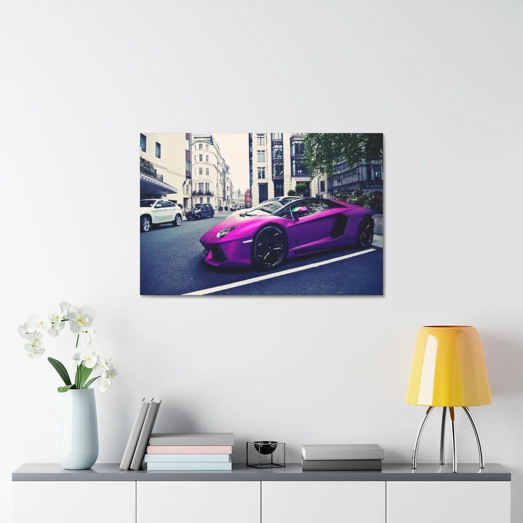 Tablou Canvas Purple Lambourghini 120x80 cm