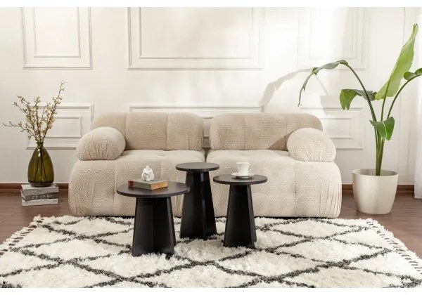 SET 3x măsuță laterală LUME d. 28/33/43 cm negru