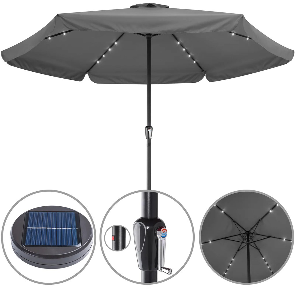 Deuba Umbrela de soare LED Atena Ø330cm - antracit